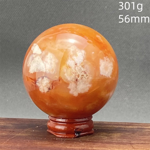 Red Cherry Blossom Agate Ball-ToShay.org