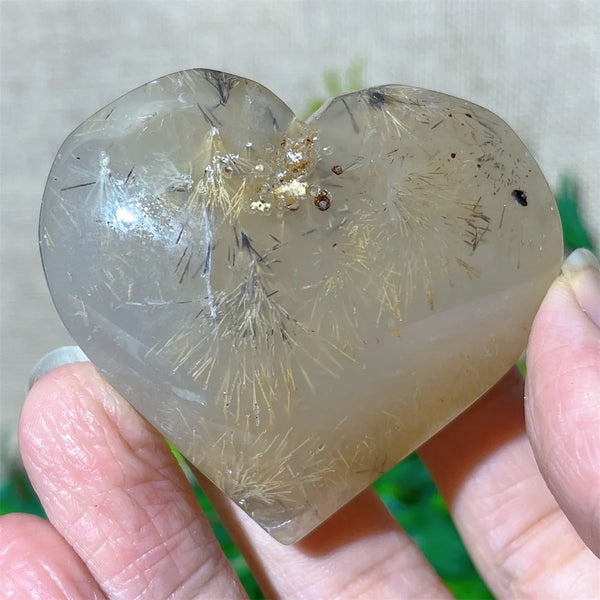 Yellow Hair Agate Heart-ToShay.org