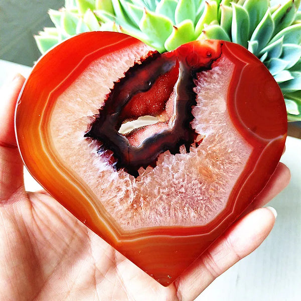 Red Agate Geode Hearts-ToShay.org