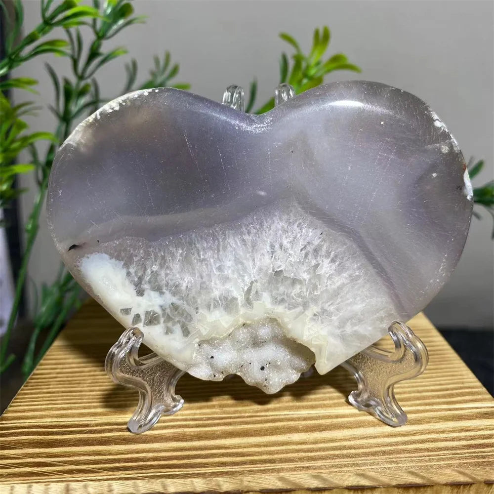 Grey Agate Geode Heart-ToShay.org