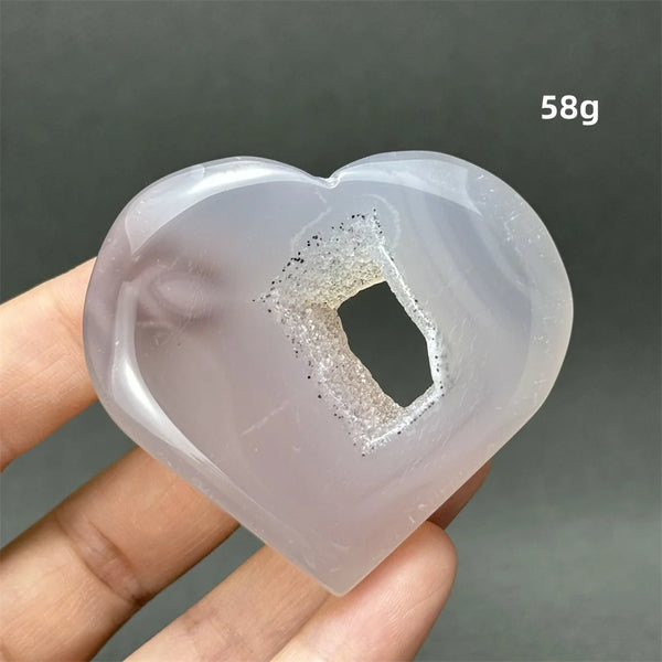 Grey Agate Geode Heart-ToShay.org
