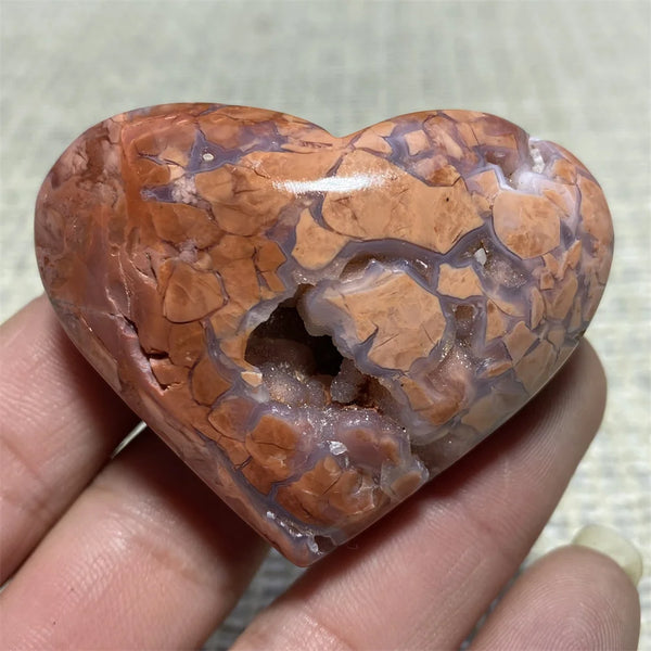 Pink Flower Agate Heart-ToShay.org