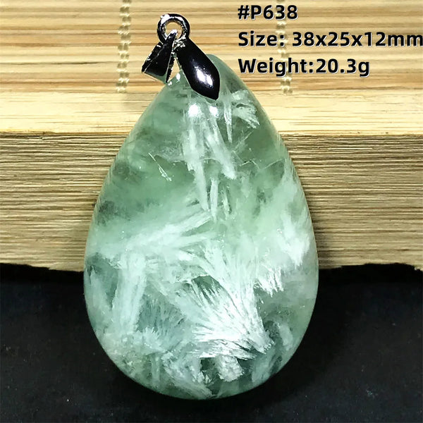 Green Feather Fluorite Pendant-ToShay.org