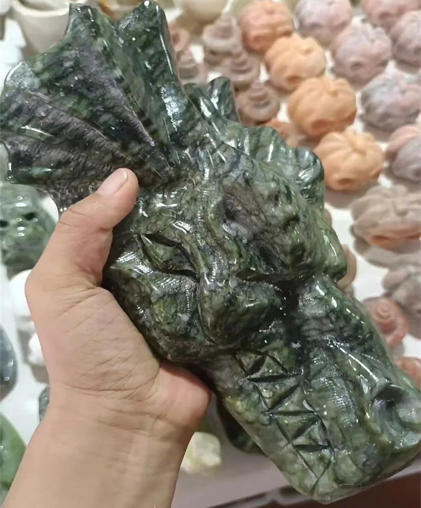 Green Tree Jade Dragon Head-ToShay.org