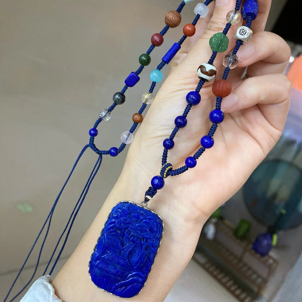 Blue Lapis Lazuli Pendant-ToShay.org