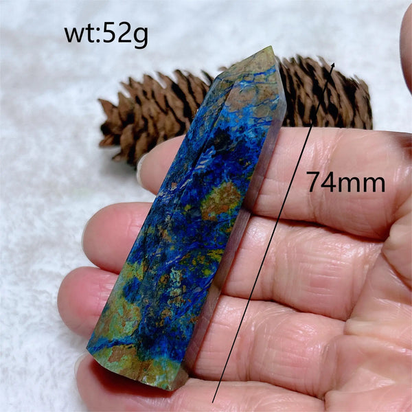 Blue Azurite Chrysocolla Point-ToShay.org