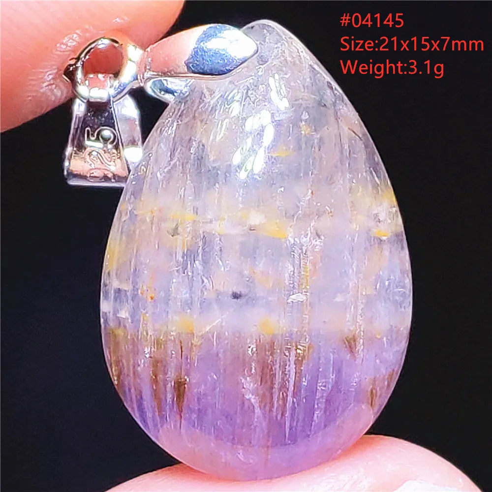 Purple Rutilated Auralite Pendant-ToShay.org
