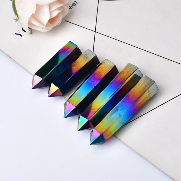 Rainbow Aura Obsidian Point-ToShay.org