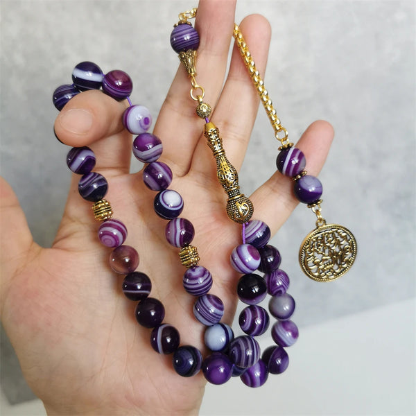 Purple Stripe Agate Beads-ToShay.org