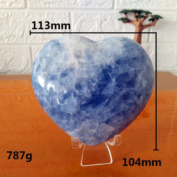 Blue Celestite Crystal Heart-ToShay.org