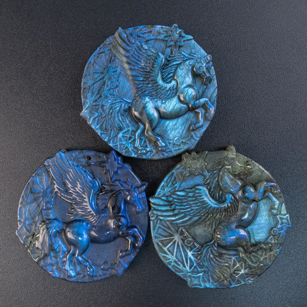 Blue Labradorite Pegasus Pendant-ToShay.org