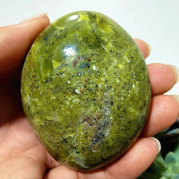 Natural Green Opal Crystal Palm Stone Yoga Exercise Spiritual Meditation Healing Crystals Room Decor Feng Shui Home Decortions-ToShay.org