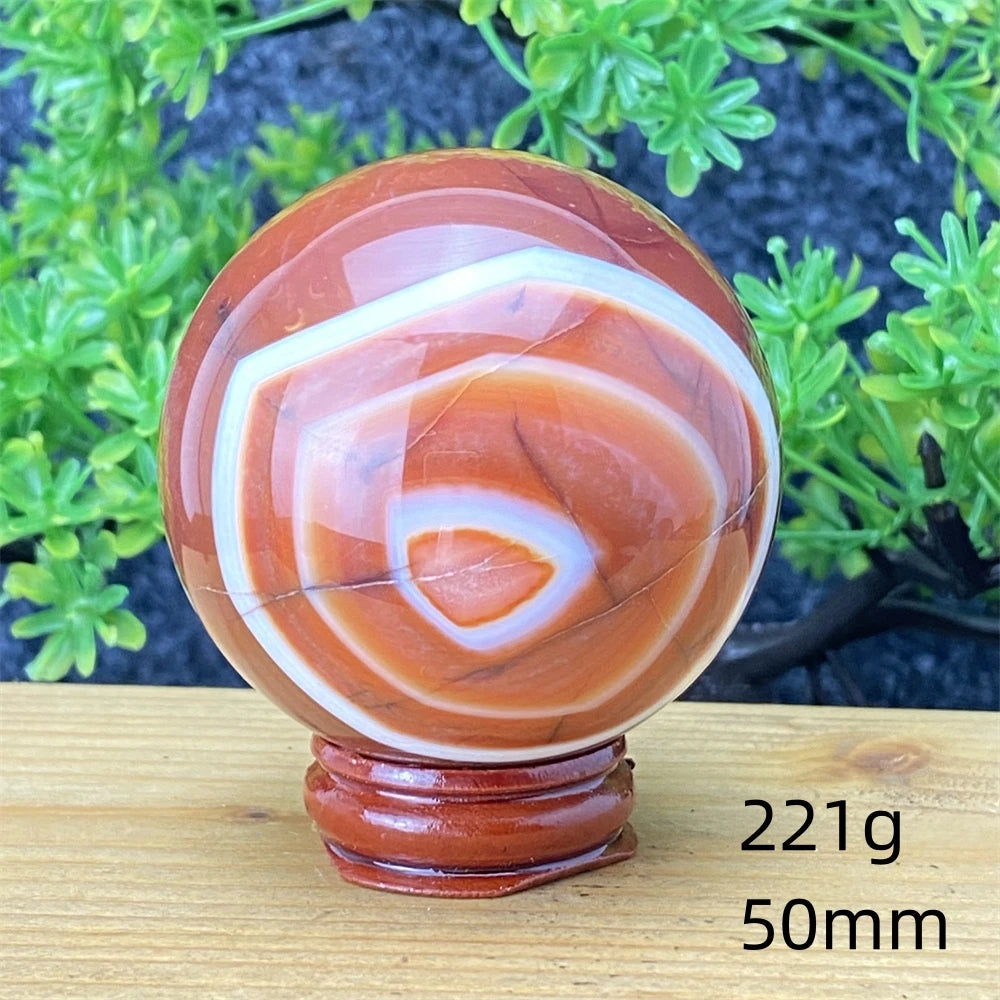 Red Striped Agate Ball-ToShay.org