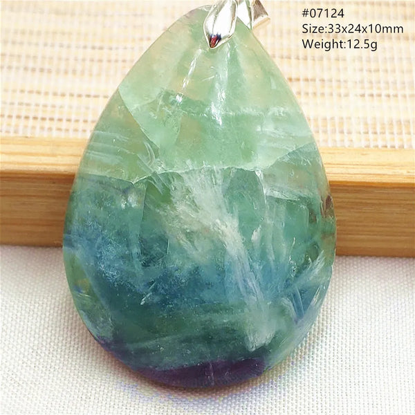 Green Feather Fluorite Pendant-ToShay.org