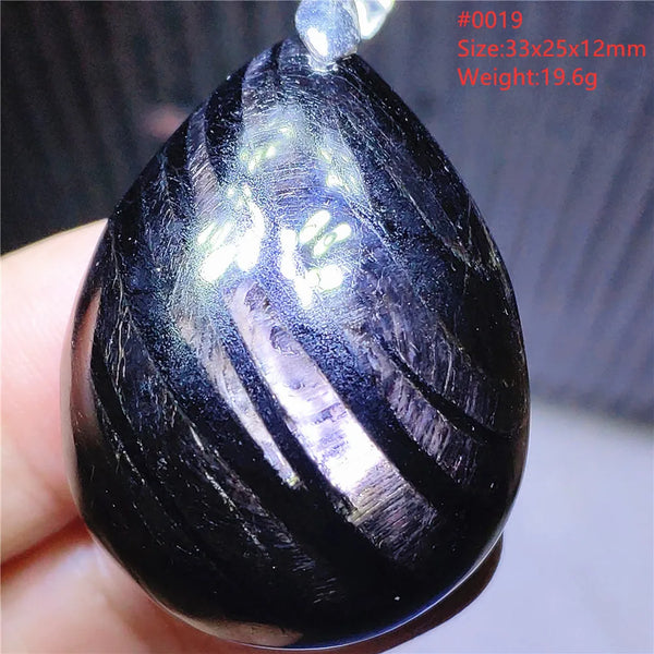 Silver Black Hypersthene Pendant-ToShay.org