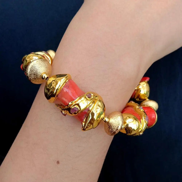 Orange Coral Bracelet-ToShay.org