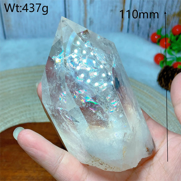 Clear Rainbow Quartz Crystal Tower-ToShay.org