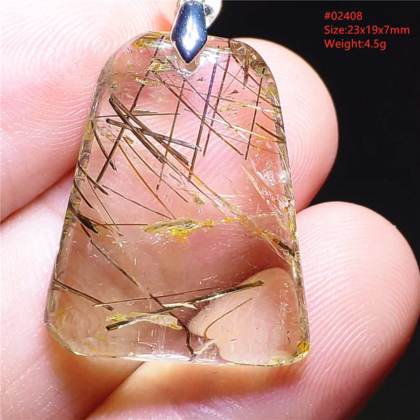 Gold Rutilated Quartz Pendant-ToShay.org