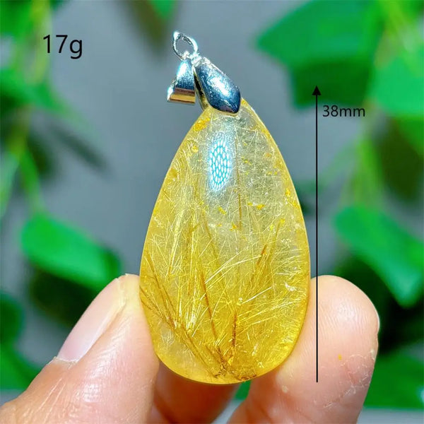 Gold Rutilated Quartz Pendant-ToShay.org
