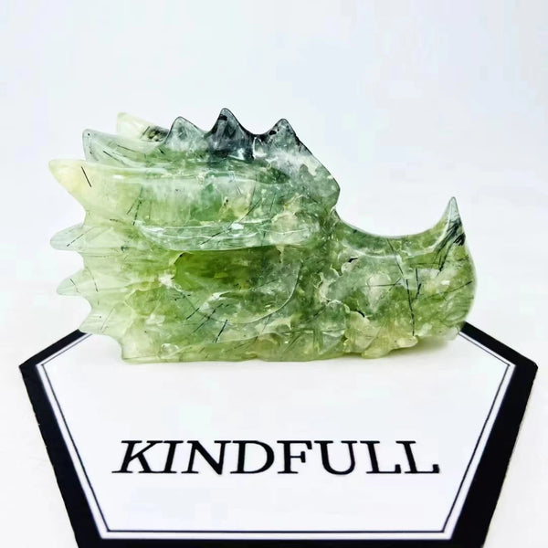 Green Prehnite Dragon Skull-ToShay.org