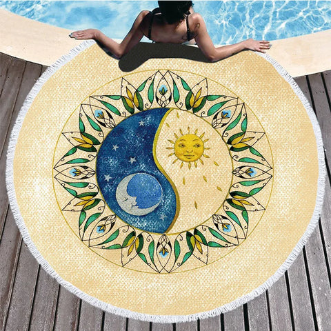 Sun Moon Fringed Beach Mat-ToShay.org