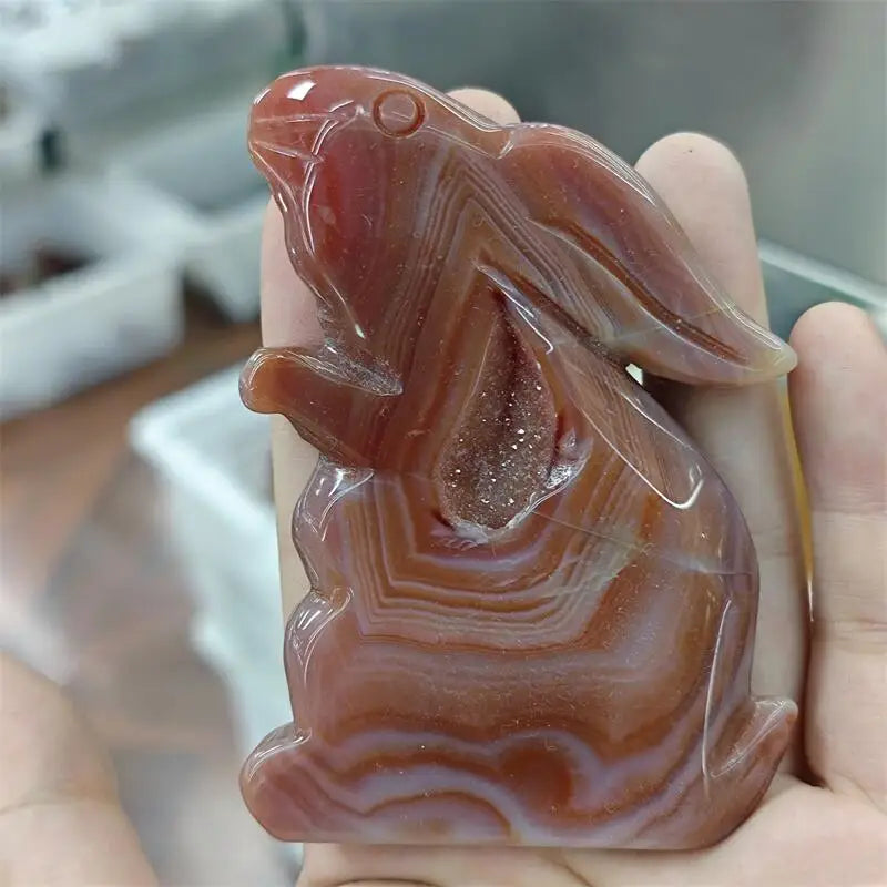 Yellow Druzy Agate Rabbit-ToShay.org