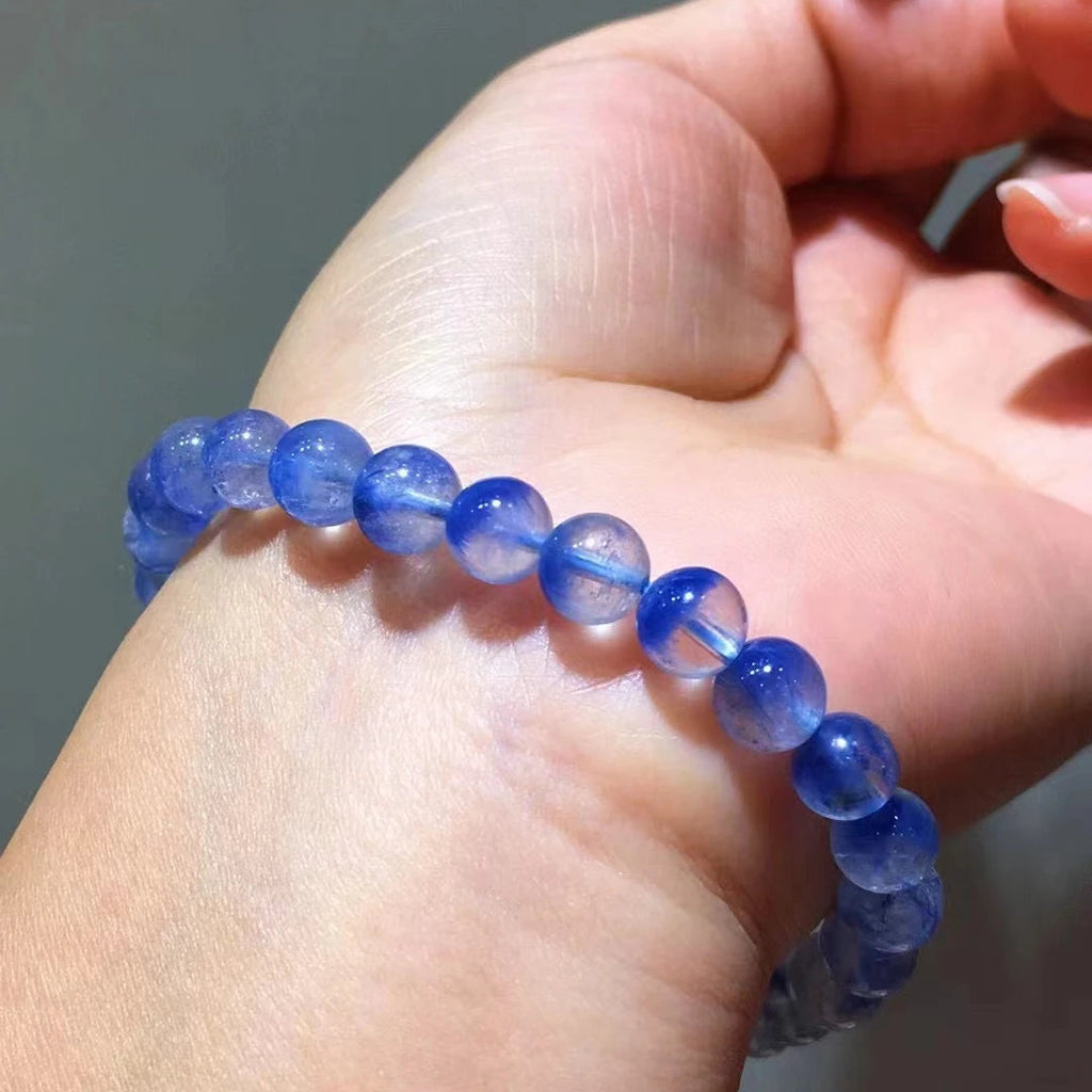 Blue Dumortierite Rutilated Bracelet-ToShay.org