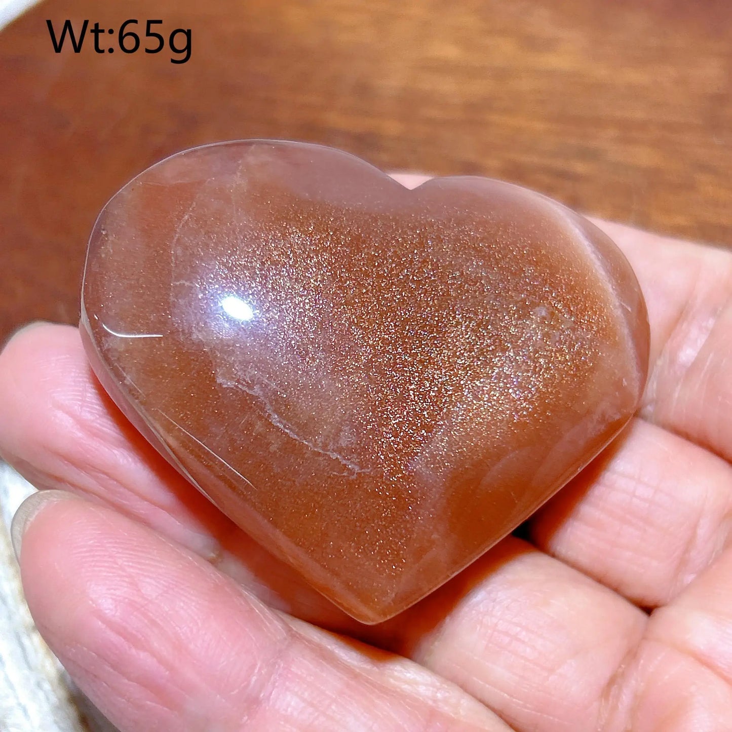 Orange Peach Moonstone Heart-ToShay.org