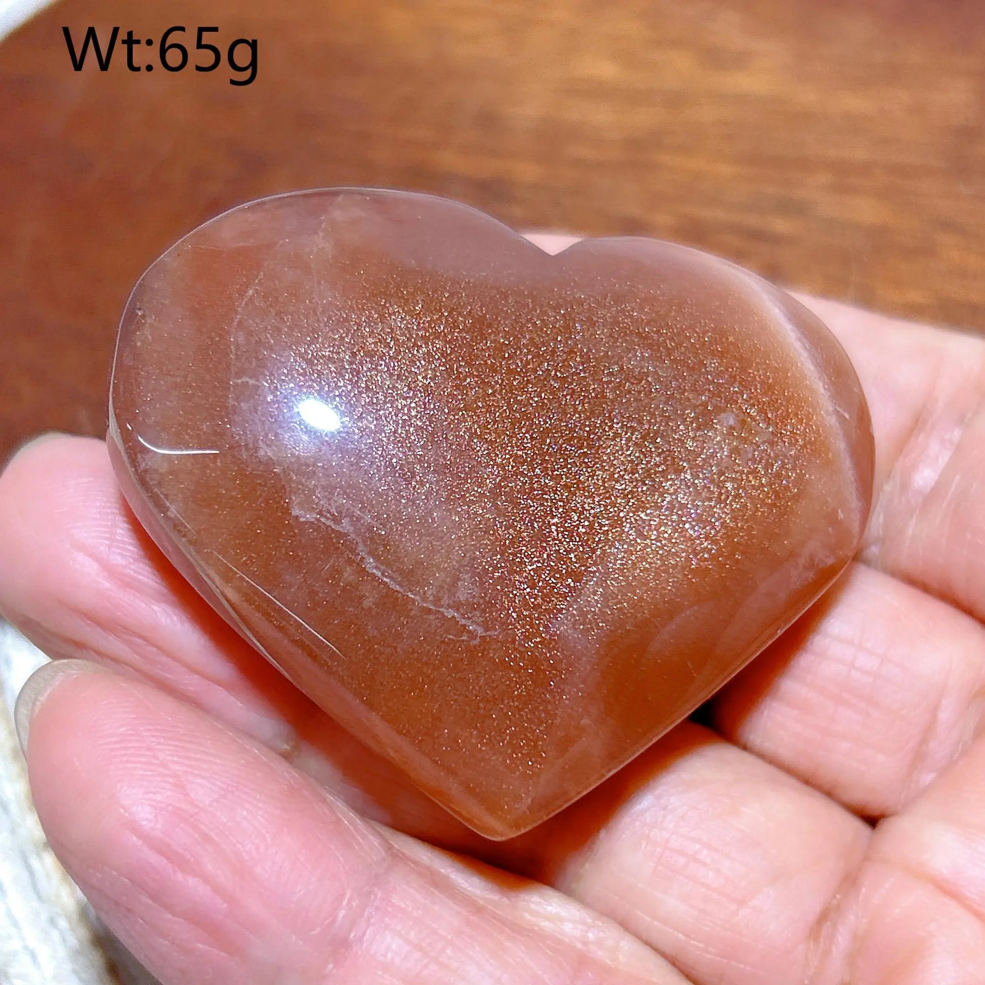 Orange Peach Moonstone Heart-ToShay.org