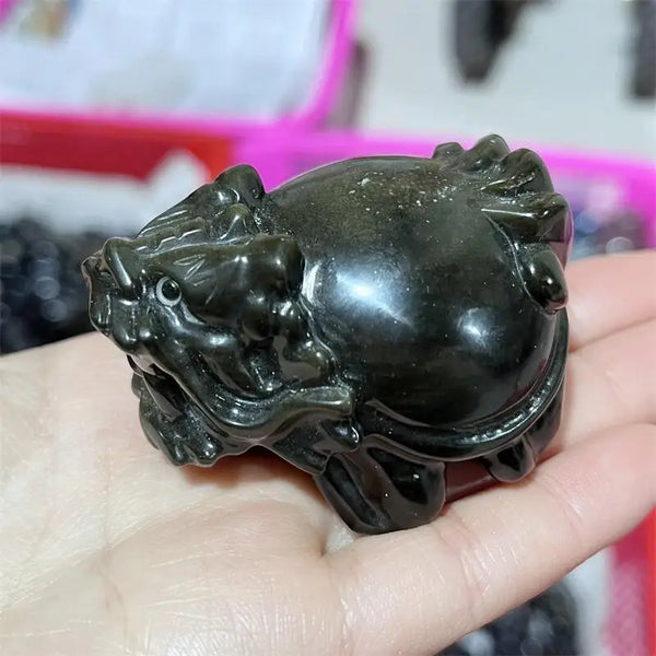 Black Gold Obsidian Dragon Turtle-ToShay.org