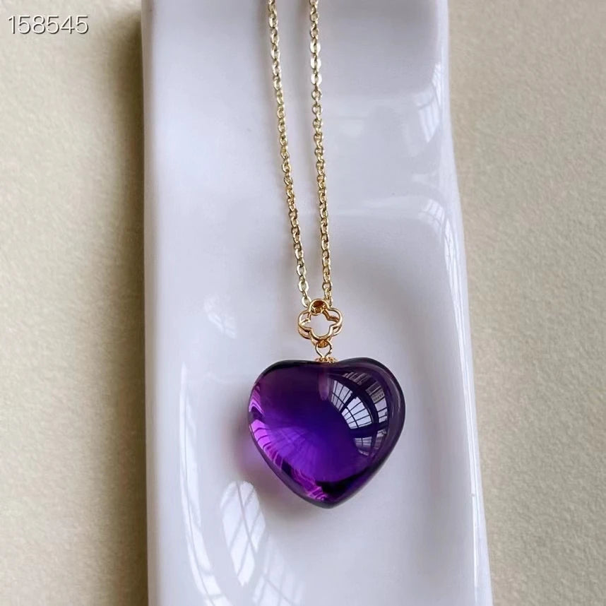Purple Amethyst Heart Pendant-ToShay.org