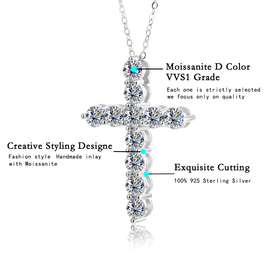 Silver Crystal Cross Pendant-ToShay.org