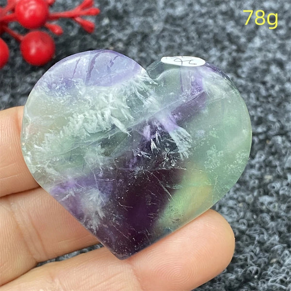 Green Feather Fluorite Heart-ToShay.org