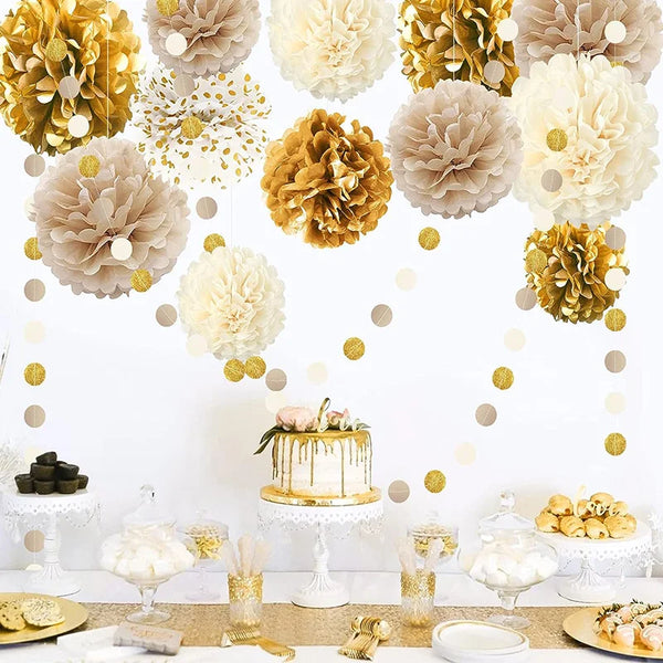 Gold Champagne Paper Decorations-ToShay.org
