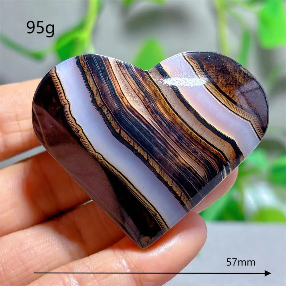 Red Black Silk Agate Heart-ToShay.org