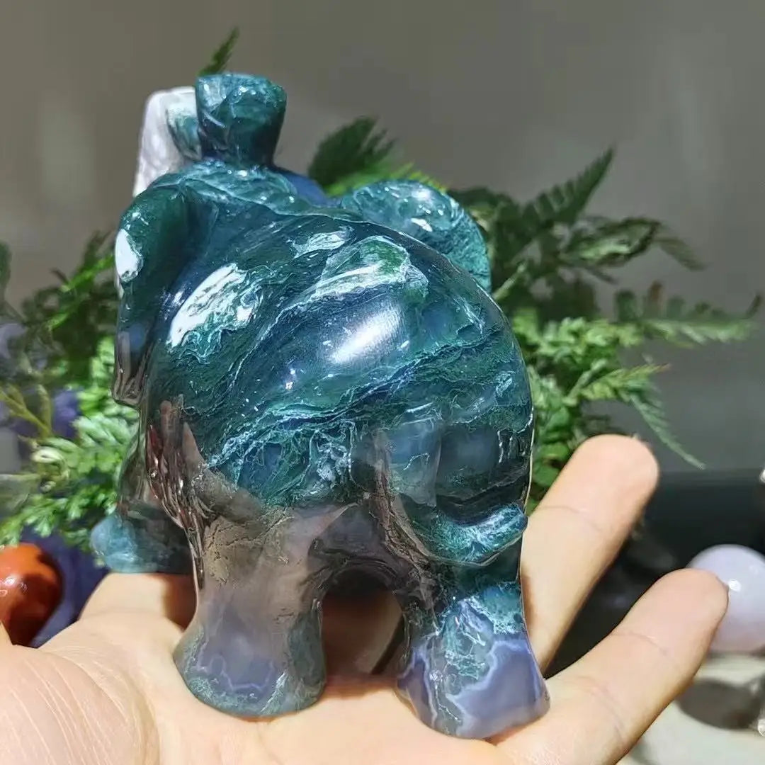 Green Moss Agate Elephant-ToShay.org