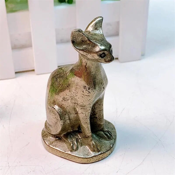 Gold Pyrite Egyptian Cat Statue-ToShay.org