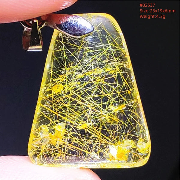 Gold Rutilated Quartz Pendant-ToShay.org