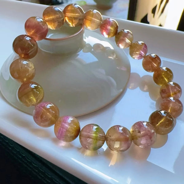 Yellow Red Tourmaline Bracelet-ToShay.org