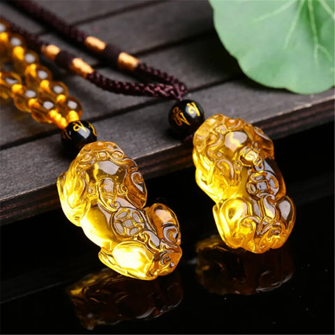 Yellow Crystal Pixiu Pendant-ToShay.org