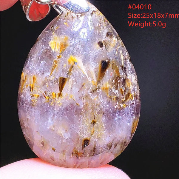 Purple Rutilated Auralite Pendant-ToShay.org