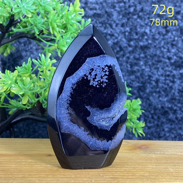 Black Agate Geode Torch-ToShay.org