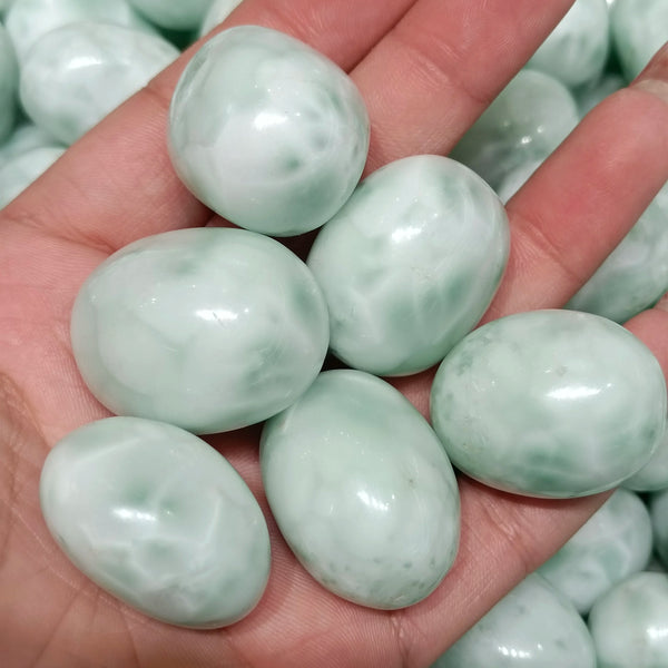 Green Larimar Tumbled Stones-ToShay.org