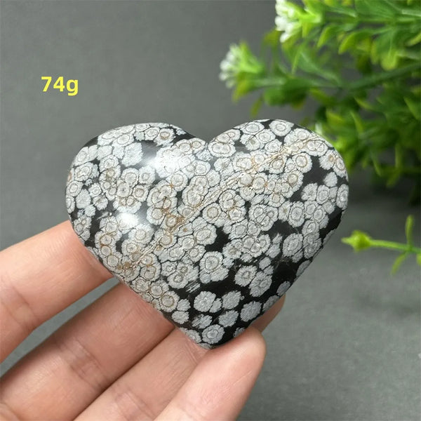Black Snowflake Obsidian Heart-ToShay.org