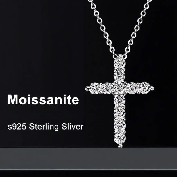 Sliver Crystal Cross Pendant-ToShay.org