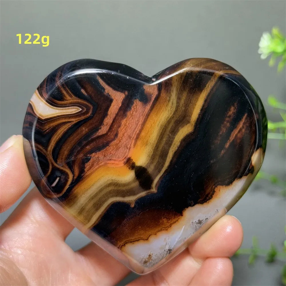 Black Red Striped Agate Heart-ToShay.org