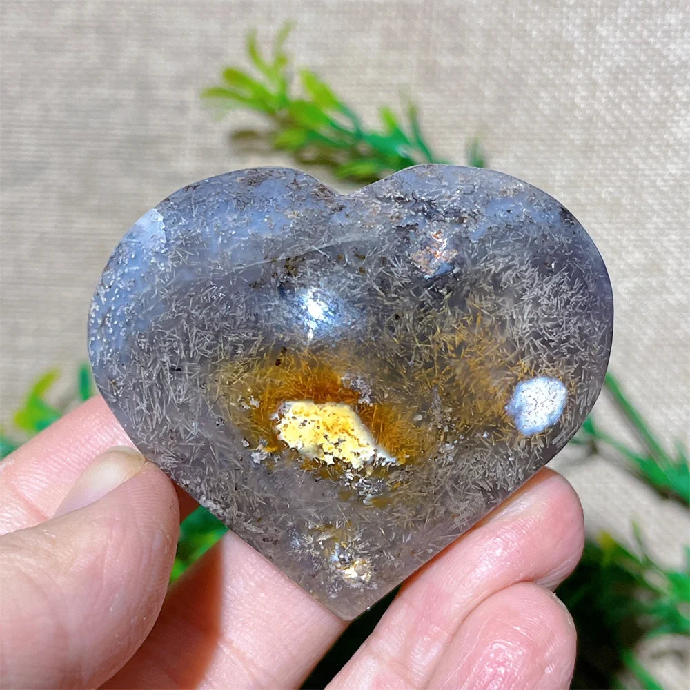 Yellow Hair Agate Heart-ToShay.org