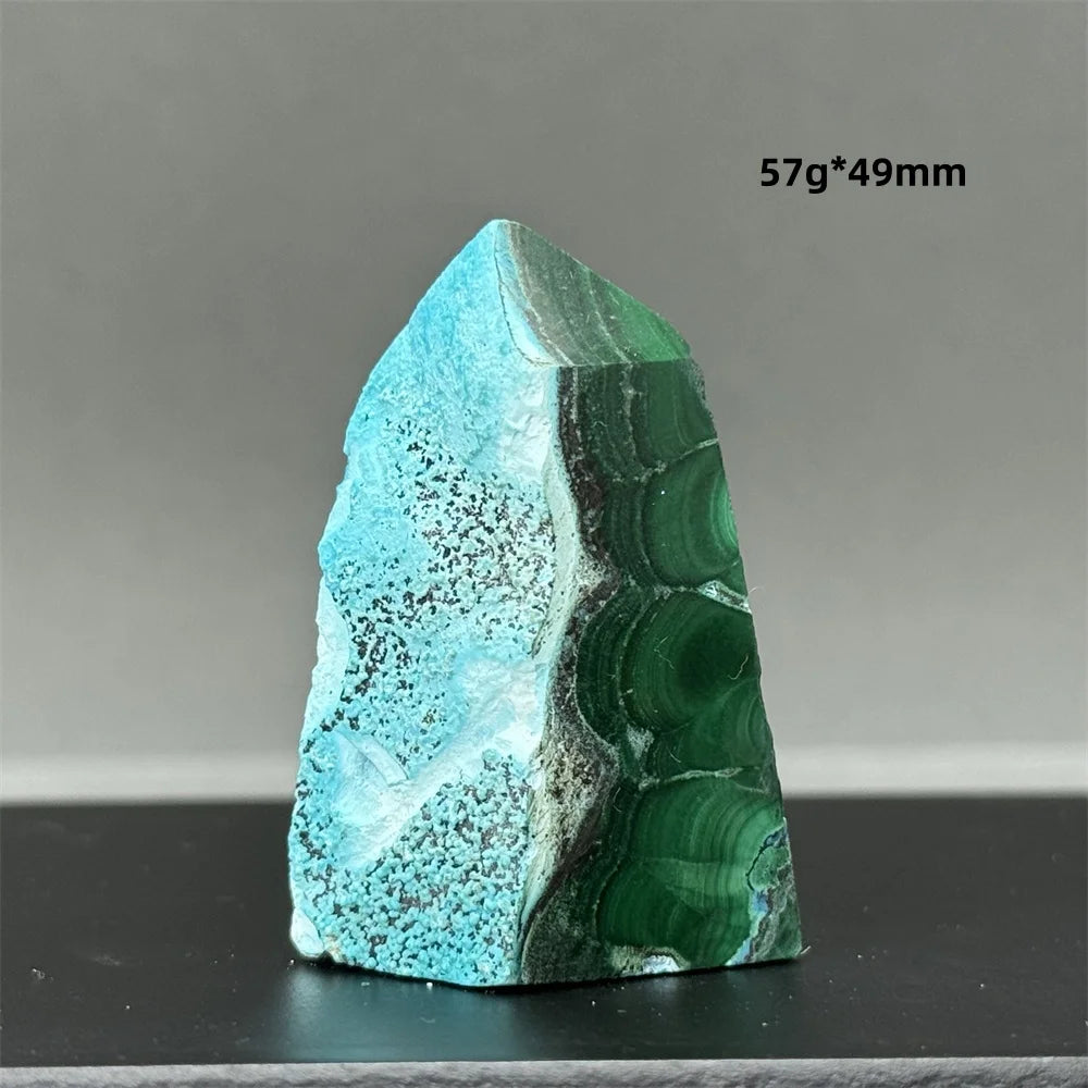 Blue Chrysocolla Malachite Point-ToShay.org