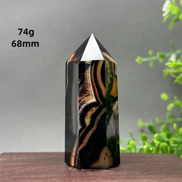 Black Red Agate Stripe Obelisk-ToShay.org