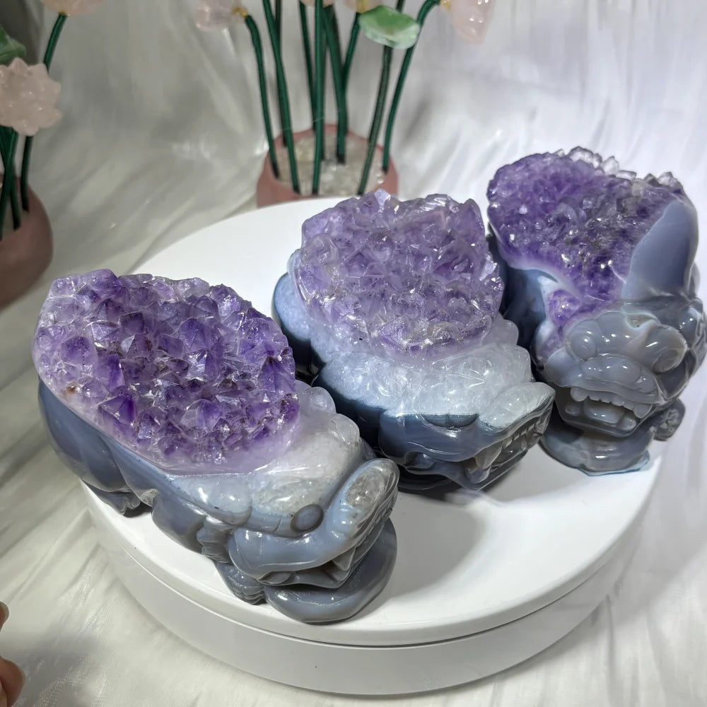 Purple Amethyst Agate Cluster Pixiu-ToShay.org